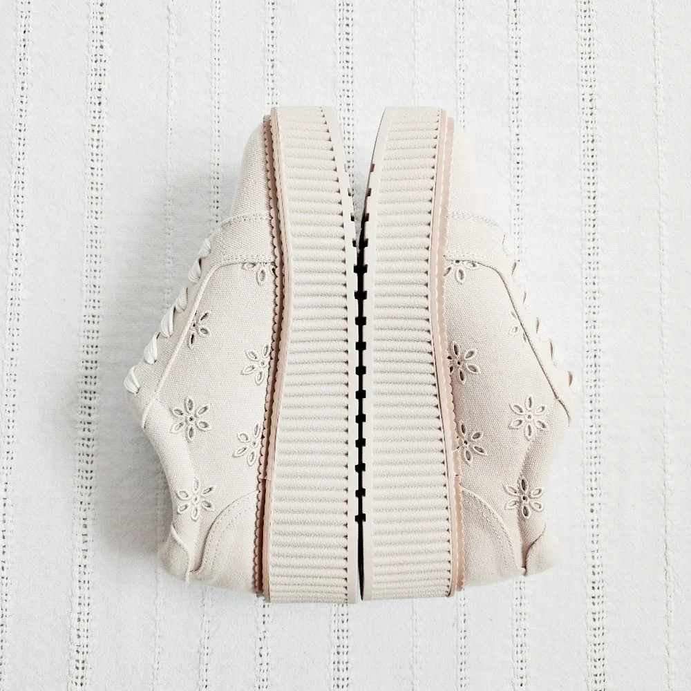 DV By Dolce Vita Canvas Eyelet Chunky Platform Lace Up Sneakers Shoes 8 Brin NEW - Picture 6 of 14